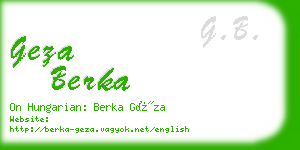 geza berka business card